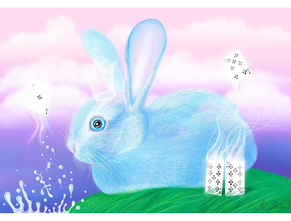 Cute blue rabbit-4